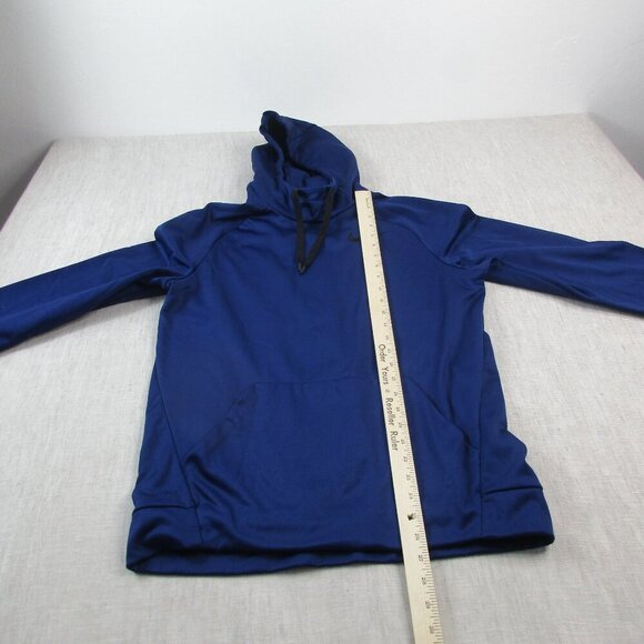 Nike Dri-Fit Hoodie Mens Medium Blue Stretch Swoosh Logo Long Sleeve Drawstring - Picture 7 of 8